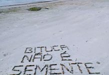foto de bitucas de cigarro jogadas no chão formando frase