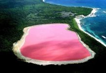 O incrível lago rosa na Austrália