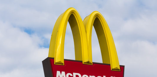 bad berleburg, North Rhine-Westphalia/germany – 16 10 18: mc donalds sign on an building in bad berleburg germany